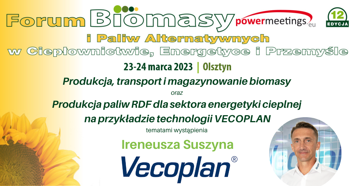 Firma Vecoplan została Partnerem XII Forum Biomasy i RDF w Olsztynie
