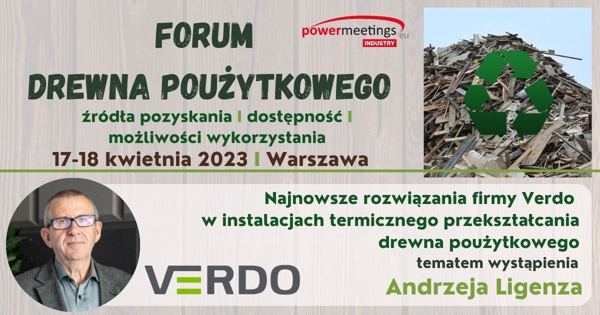 Termiczne przekształcanie drewna poużytkowego VERDO podczas FDP 2023