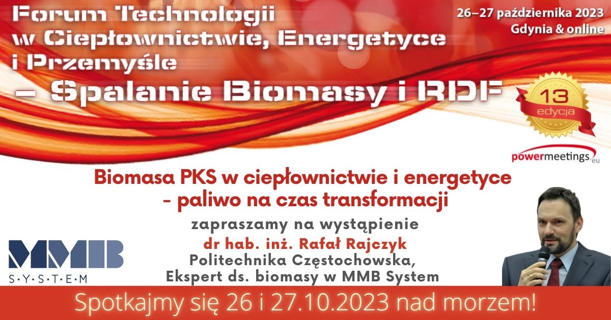 MMB System Partnerem 13 jesiennego Forum Biomasy i RDF w Gdyni